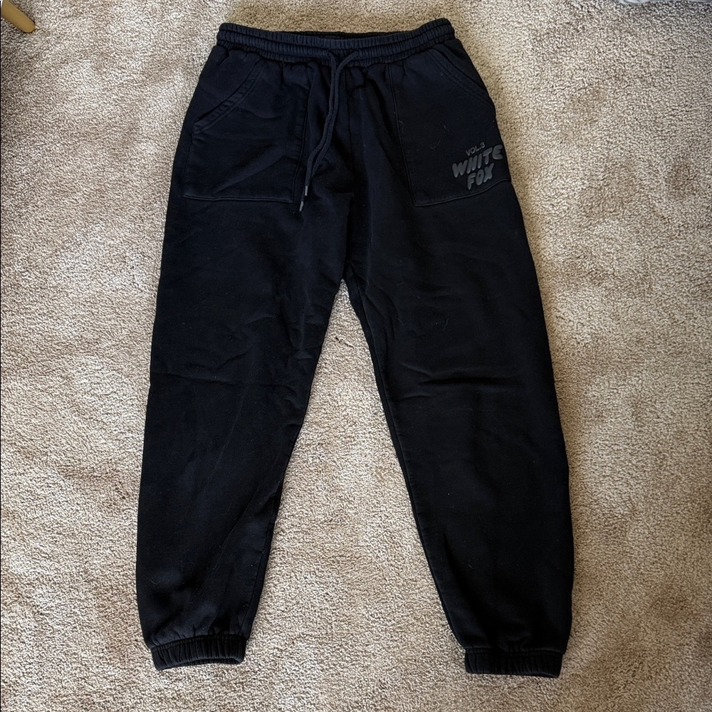 Women’s Black White Fox Sweatpants